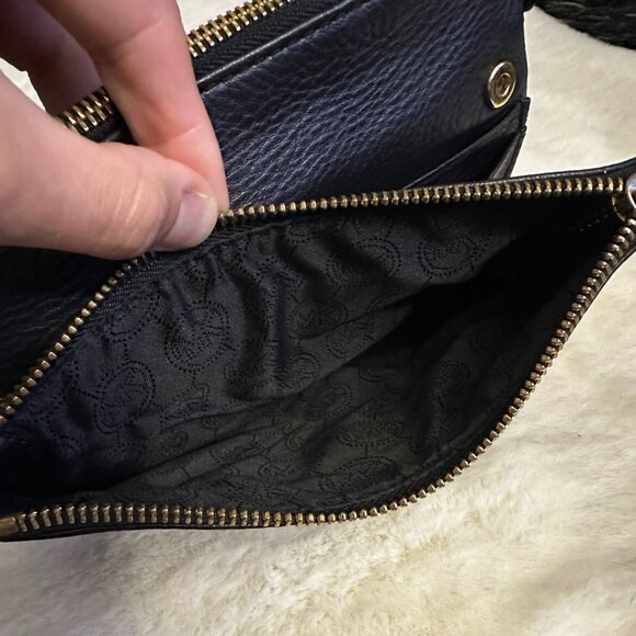 Michael Kors Fulton Large Black Pebbled Leather Crossbody Bag - Picture 8 of 15